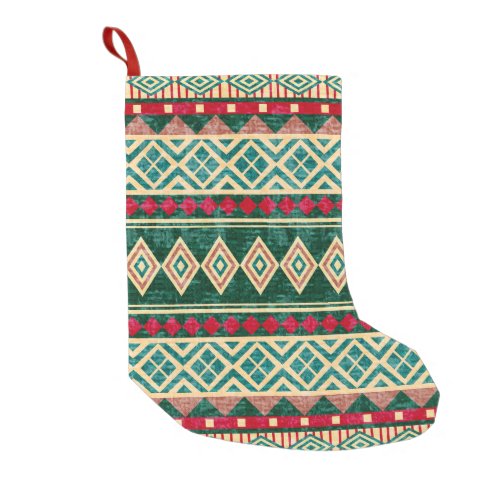 Abstract Geometric African Style Pattern Small Christmas Stocking