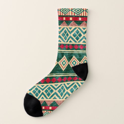 Abstract Geometric African Style Pattern Socks