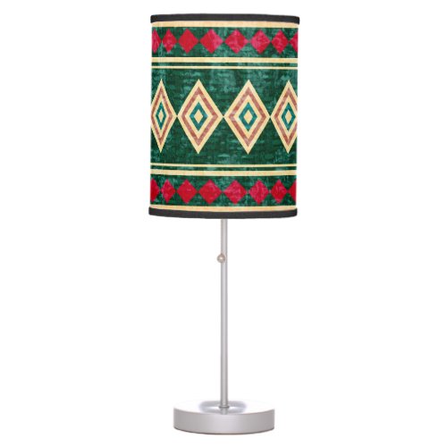 Abstract Geometric African Style Pattern Table Lamp