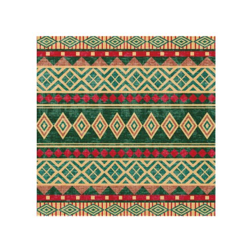 Abstract Geometric African Style Pattern Wood Wall Art