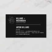Abstract Geometric Architectural Logo Black Business Card (Back)