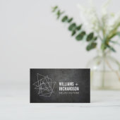 Abstract Geometric Architectural Logo Black Business Card (Standing Front)
