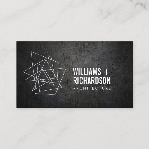Abstract Geometric Architectural Logo Black Business Card