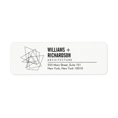 Abstract Geometric Architectural Logo WhiteBlack Label