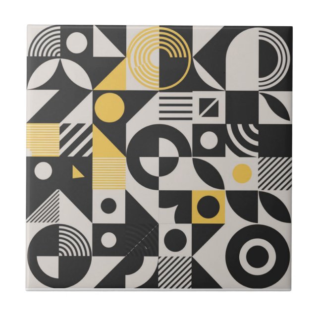 Abstract Geometric Art  Ceramic Tile (Front)
