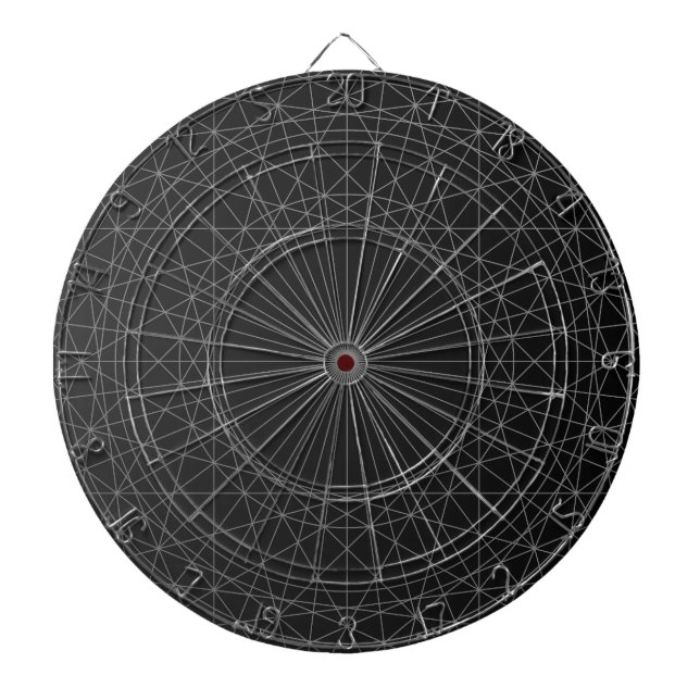 Abstract Geometric art circle black creative gift Dart Board (Front)
