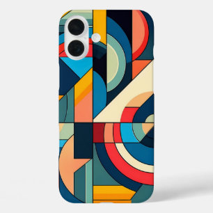 Abstract Geometric Art – Color Grid Composition iPhone 16 Plus Case