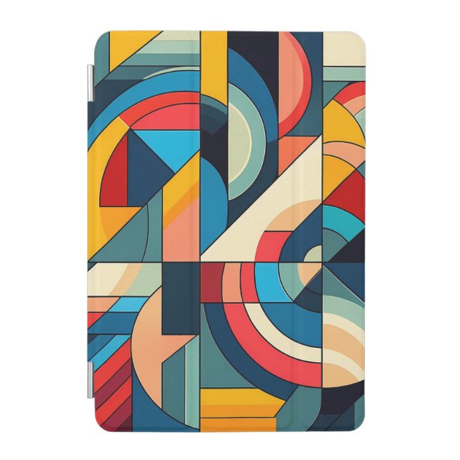 Abstract Geometric Art – Color Grid Composition iPad Mini Cover (Front)