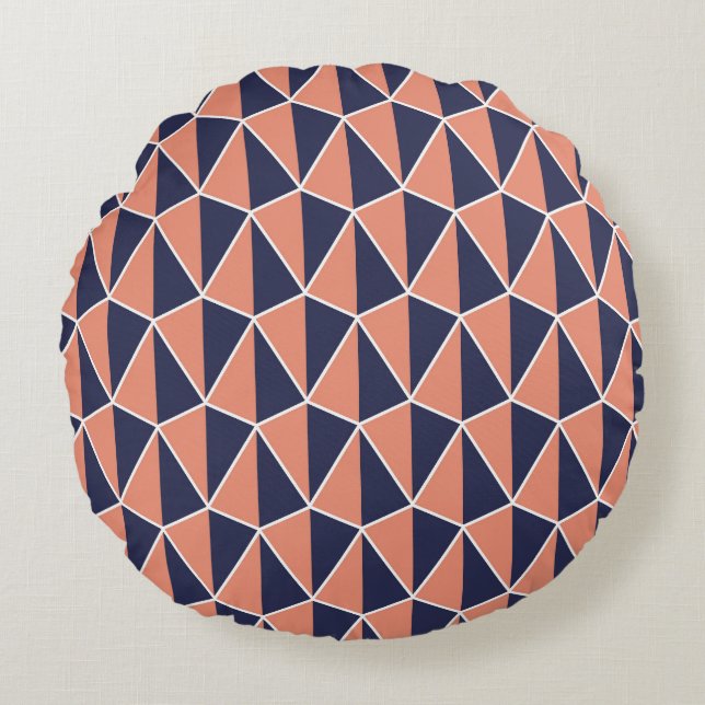 Abstract Geometric: Art Deco Seamless Round Pillow (Front)