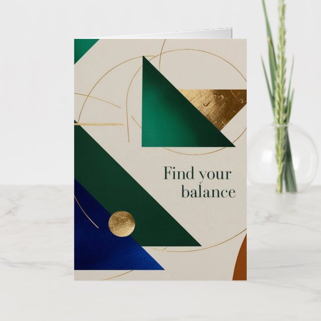 Abstract Geometric Art Modern poster minimalist  Foil Greeting Card (Front)