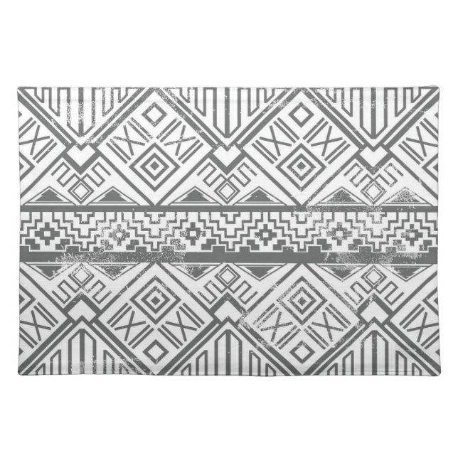 Abstract Geometric Aztec Pattern 2 Cloth Placemat (Front)