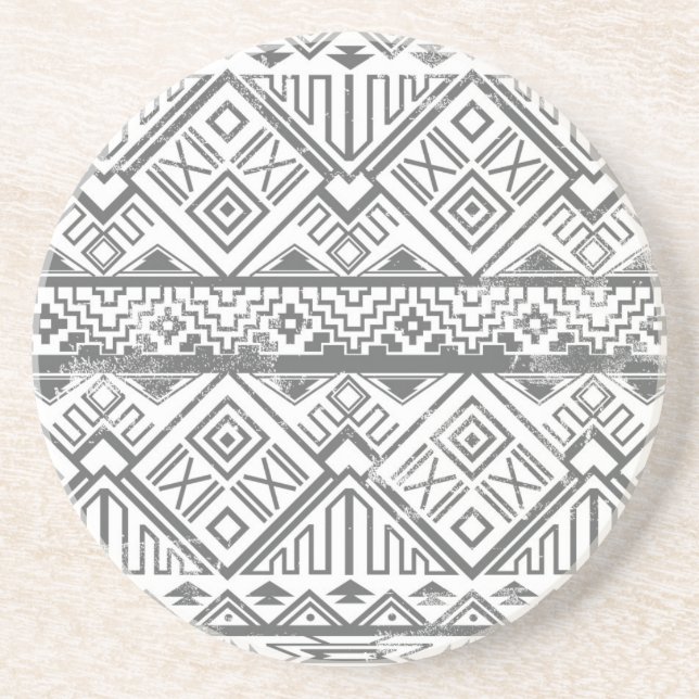 Abstract Geometric Aztec Pattern 2 Drink Coaster (Front)