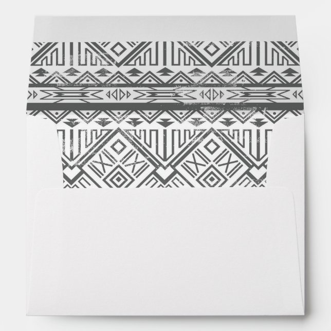 Abstract Geometric Aztec Pattern 2 Envelope (Back (Bottom))