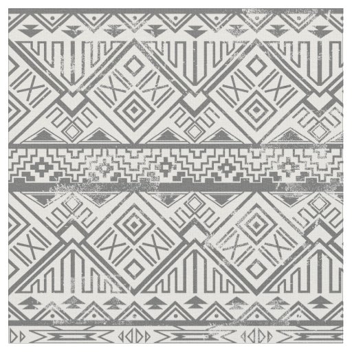 Abstract Geometric Aztec Pattern 2 Fabric