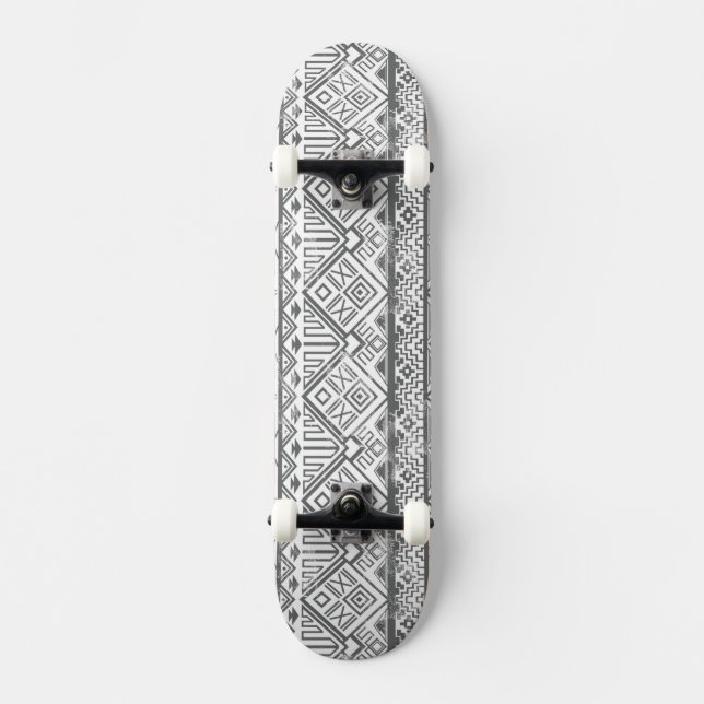 Abstract Geometric Aztec Pattern 2 Skateboard Deck (Front)