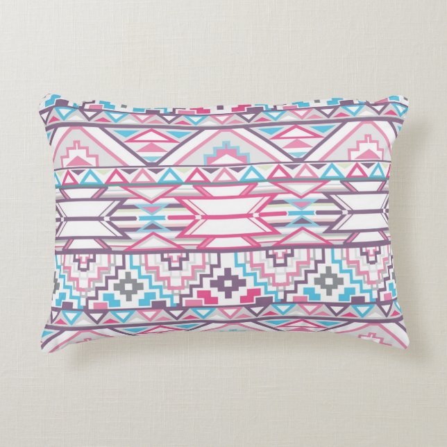 Abstract Geometric Aztec Pattern 3 Accent Pillow (Front)