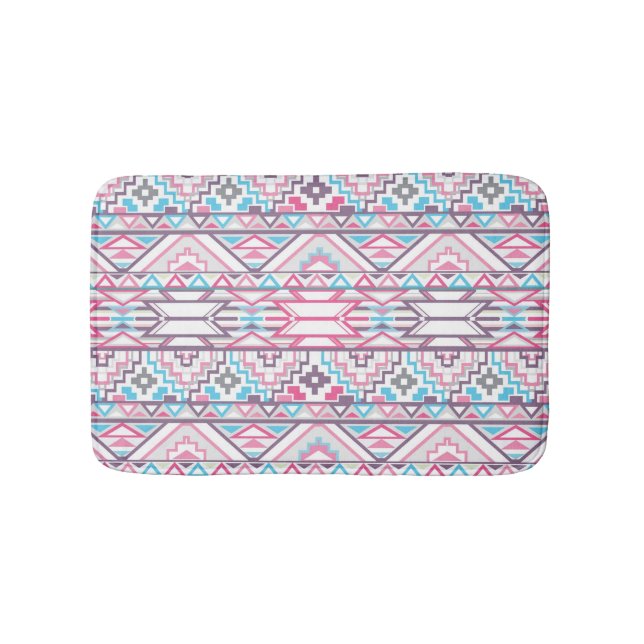 Abstract Geometric Aztec Pattern 3 Bathroom Mat (Front)