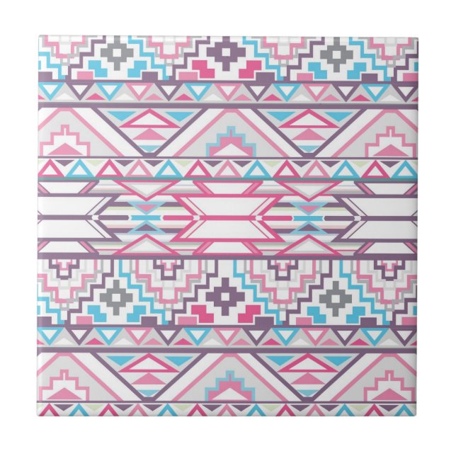 Abstract Geometric Aztec Pattern 3 Ceramic Tile (Front)