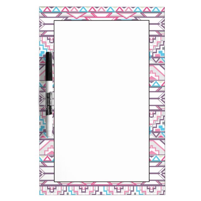Abstract Geometric Aztec Pattern 3 Dry Erase Board (Front)