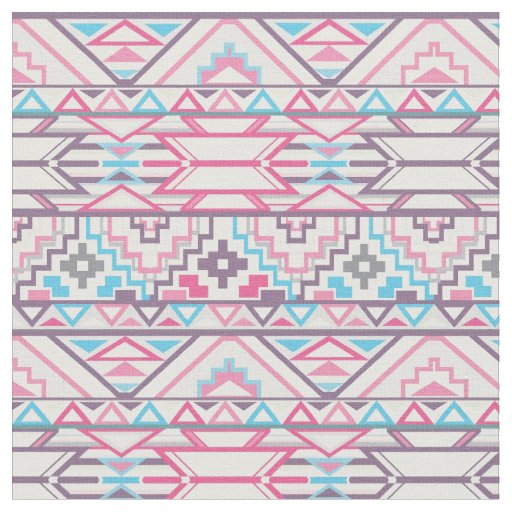 Abstract Geometric Aztec Pattern 3 Fabric