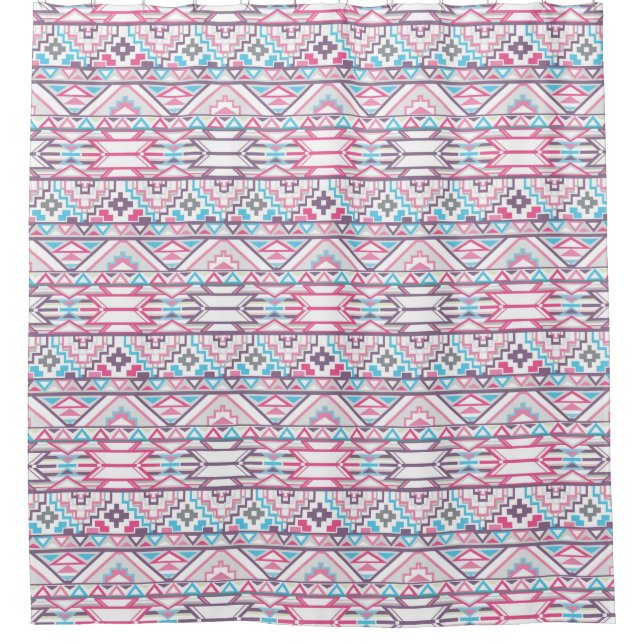 Abstract Geometric Aztec Pattern 3 Shower Curtain (Front)
