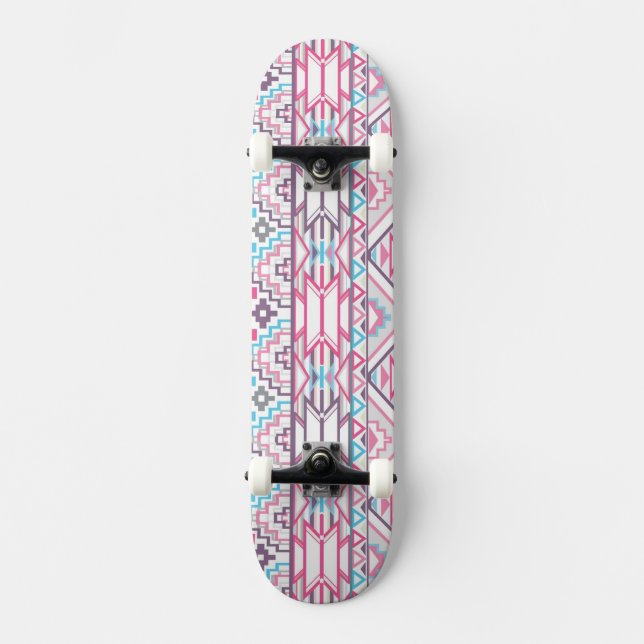 Abstract Geometric Aztec Pattern 3 Skateboard Deck (Front)