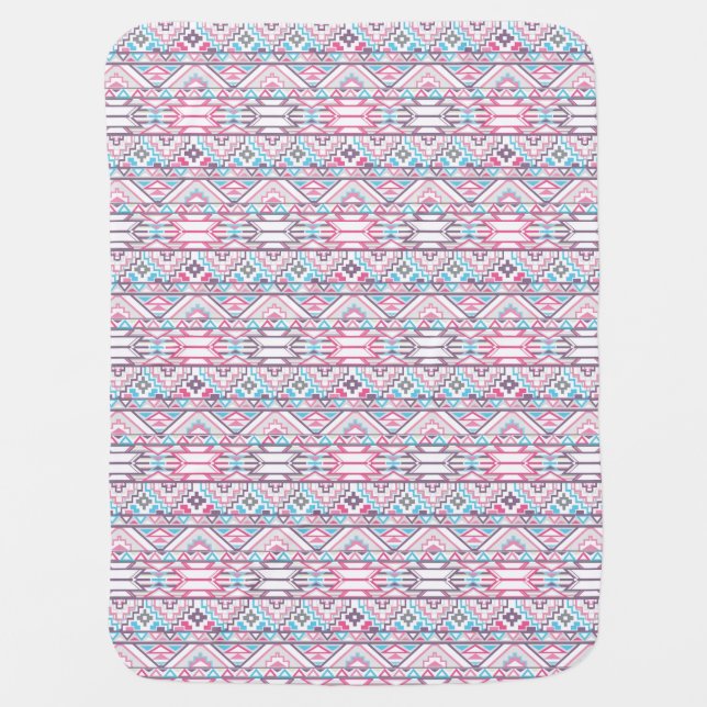 Abstract Geometric Aztec Pattern 3 Stroller Blanket (Front)