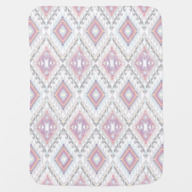 Abstract Geometric Aztec Pattern Baby Blanket (Front)