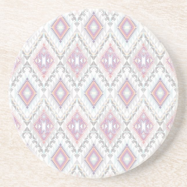 Abstract Geometric Aztec Pattern Drink Coaster (Front)