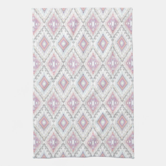 Abstract Geometric Aztec Pattern Kitchen Towel (Vertical)