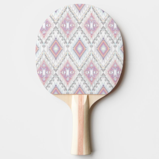 Abstract Geometric Aztec Pattern Ping-Pong Paddle (Front)
