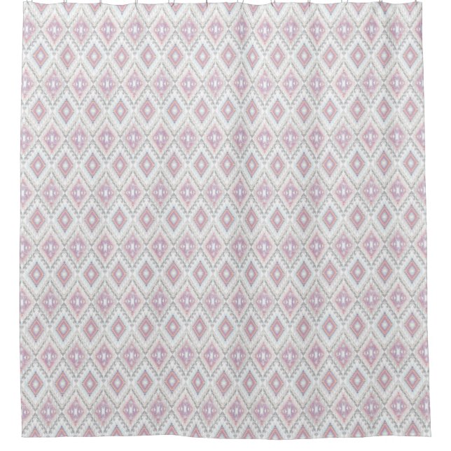 Abstract Geometric Aztec Pattern Shower Curtain (Front)