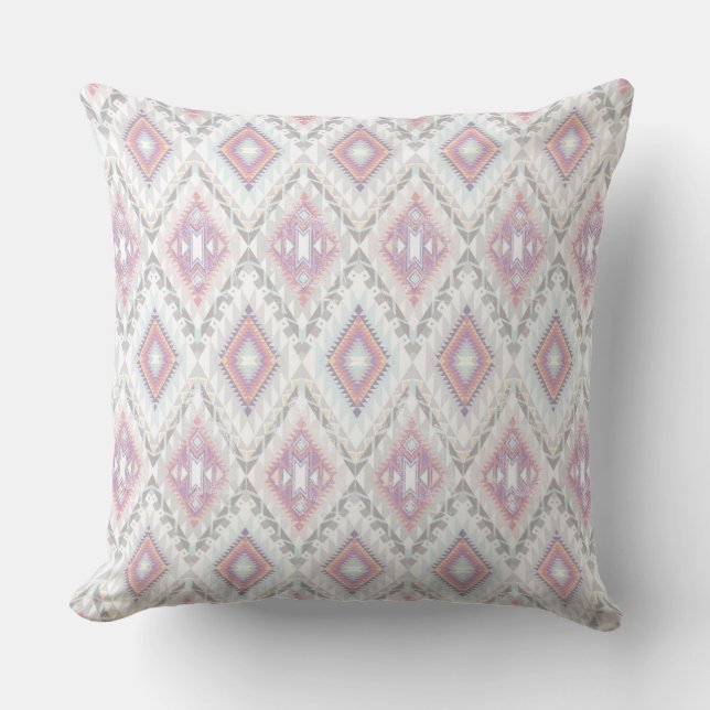 Abstract Geometric Aztec Pattern Throw Pillow (Front)
