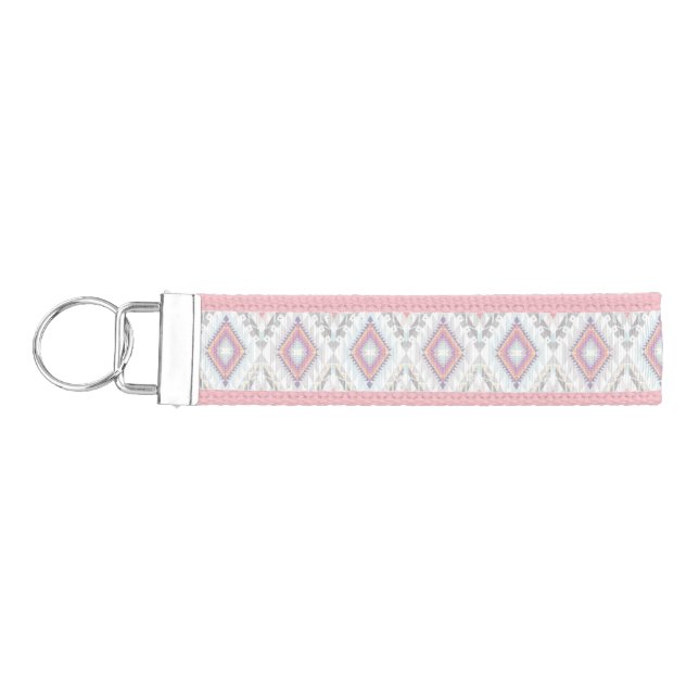 Abstract Geometric Aztec Pattern Wrist Keychain (Keys on Left)
