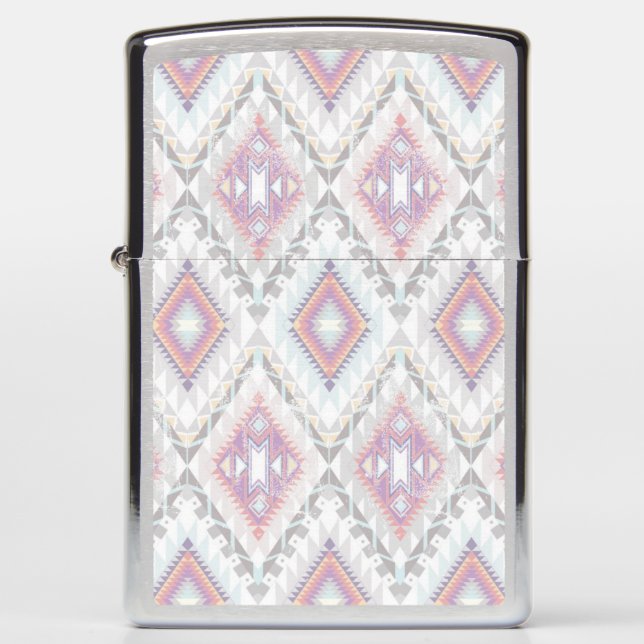 Abstract Geometric Aztec Pattern Zippo Lighter (Front)