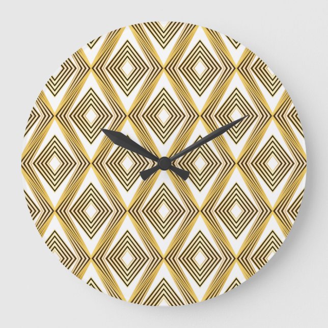 Abstract Geometric Background Art Deco Large Clock (Front)