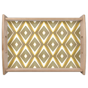 Abstract Geometric Background Art Deco Serving Tray