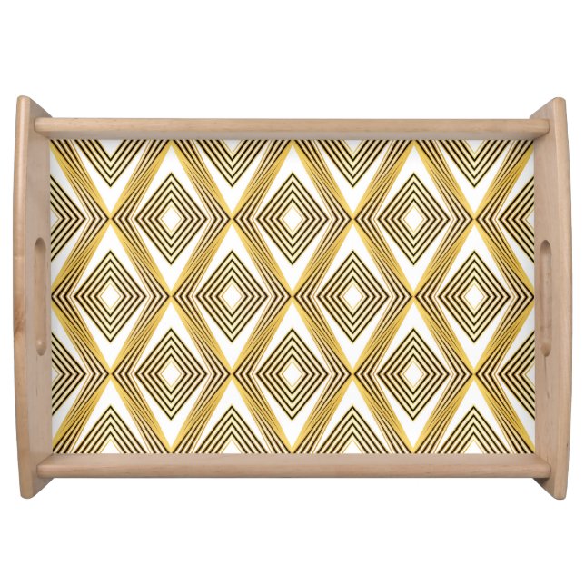 Abstract Geometric Background Art Deco Serving Tray (Front)