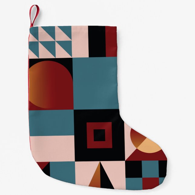 Abstract,  geometric background,  colorful,  spect small christmas stocking (Front)