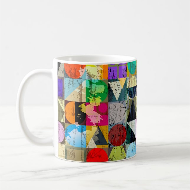 abstract geometric background composition, with st coffee mug (Left)