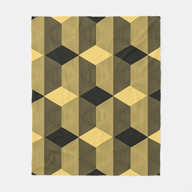 Abstract geometric background. Hexagonal mesh with Fleece Blanket (Front)