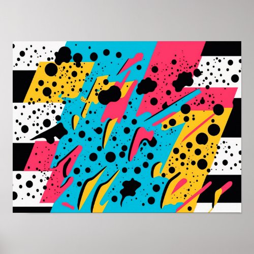 Abstract geometric background in graffiti style poster