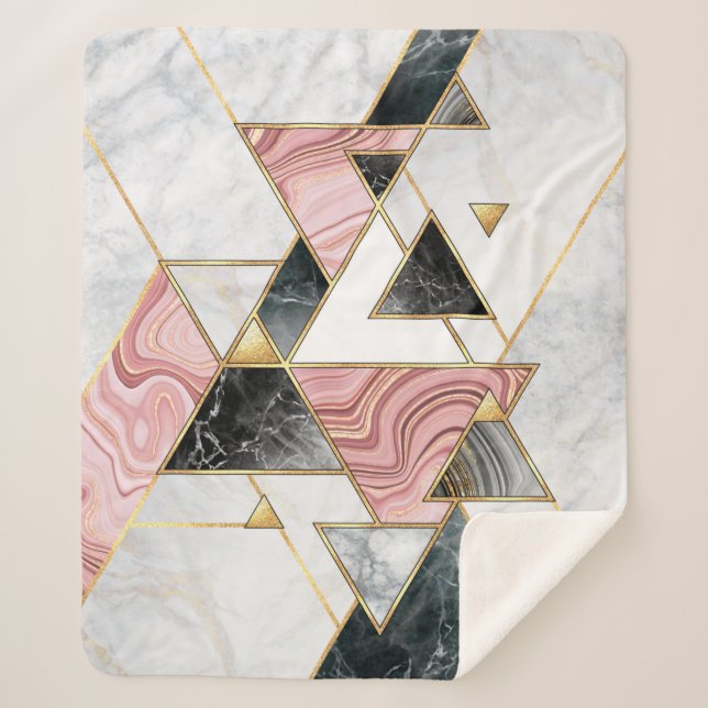 Abstract geometric background. Modern marble mosai Sherpa Blanket (Front)
