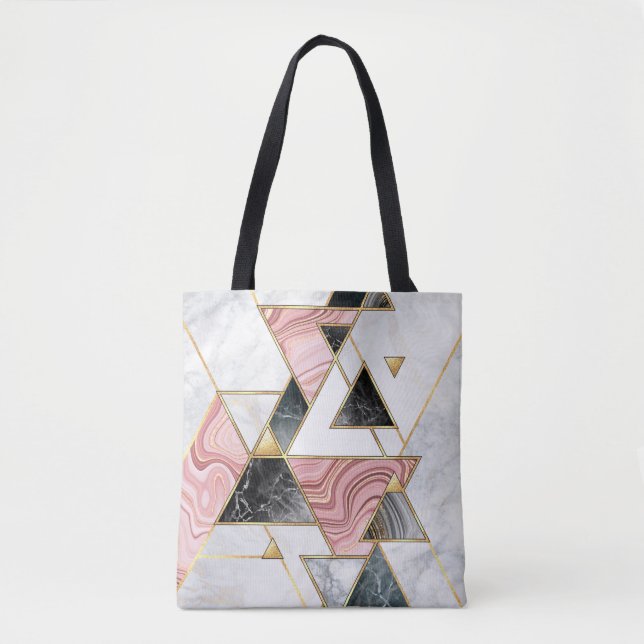 Abstract geometric background. Modern marble mosai Tote Bag (Front)