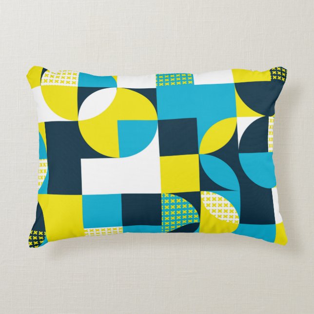Abstract geometric background with squares,  trian accent pillow (Front)