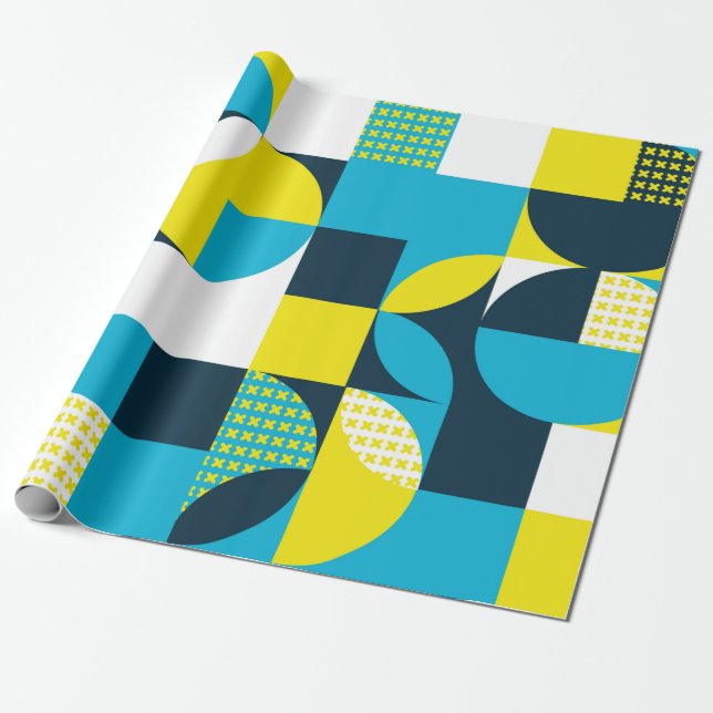 Abstract geometric background with squares,  trian wrapping paper (Unrolled)