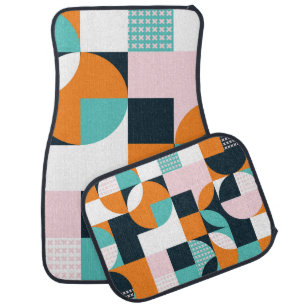 Abstract geometric background with squares,triangl car floor mat