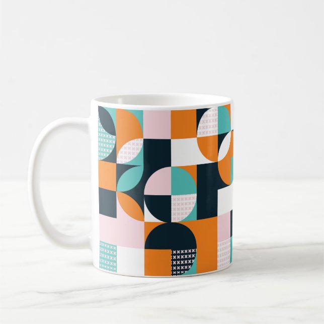 Abstract geometric background with squares,triangl coffee mug (Left)