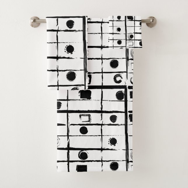 abstract geometric  bath towel set (Insitu)