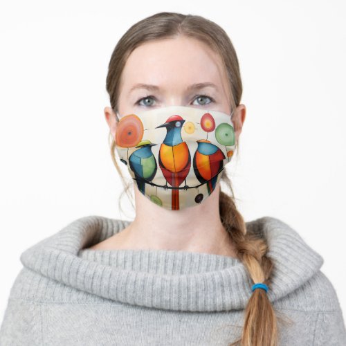 Abstract Geometric Birds Wonders Adult Cloth Face Mask